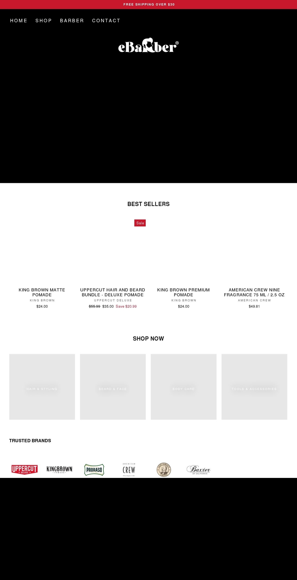 ebarber.com.au shopify website screenshot