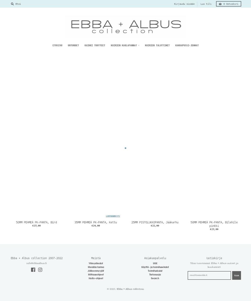 ebbaalbus.fi shopify website screenshot