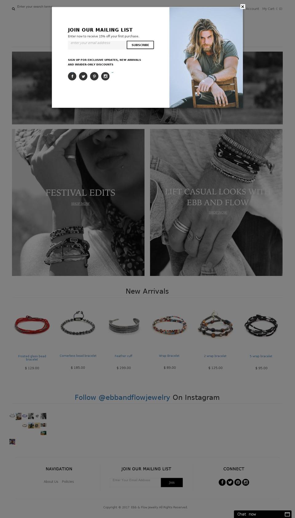 ebbandflowjewelry.com shopify website screenshot