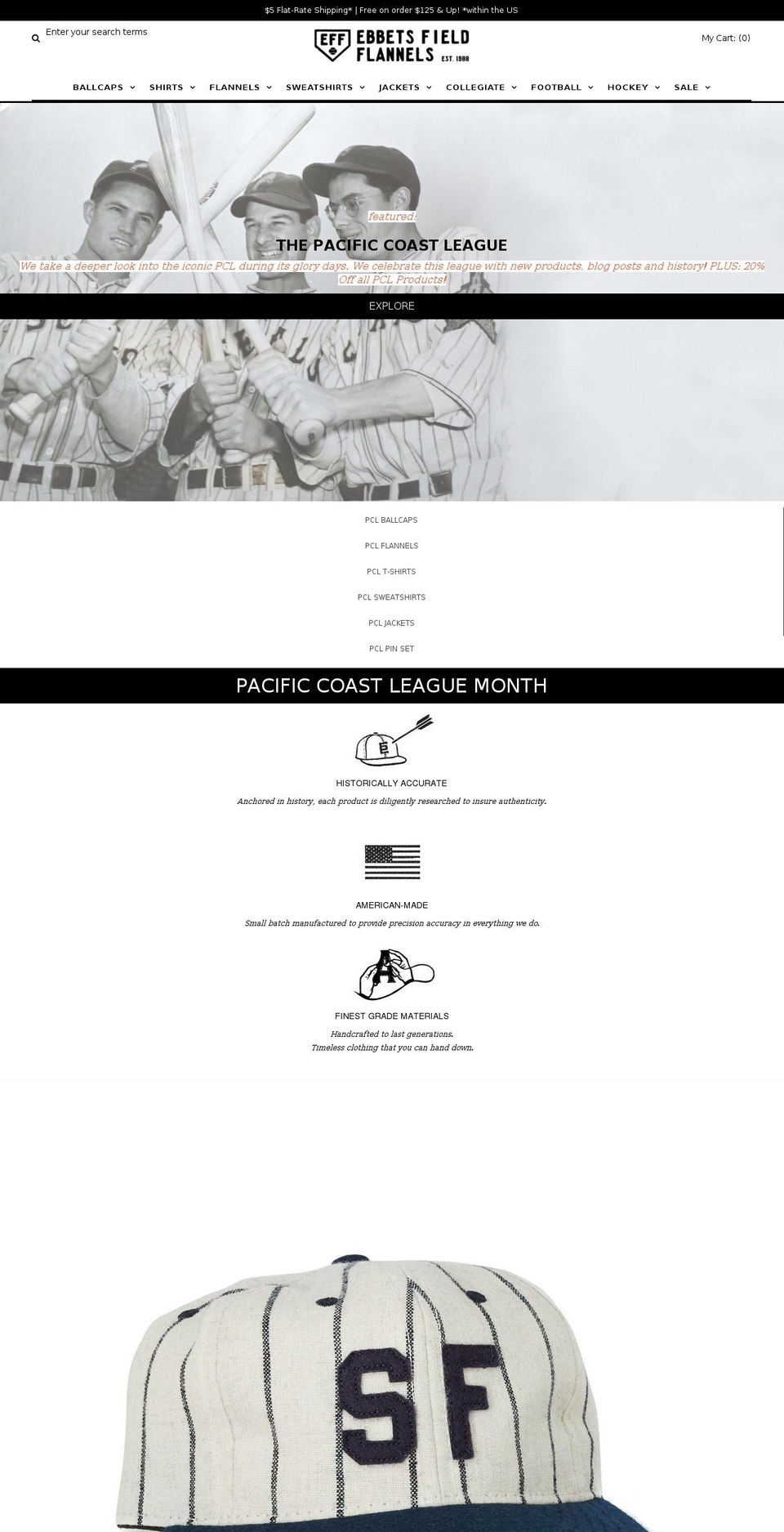 ebbets.com shopify website screenshot
