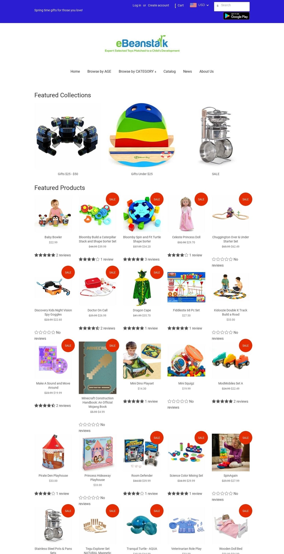 ebeanstalk.myshopify.com shopify website screenshot