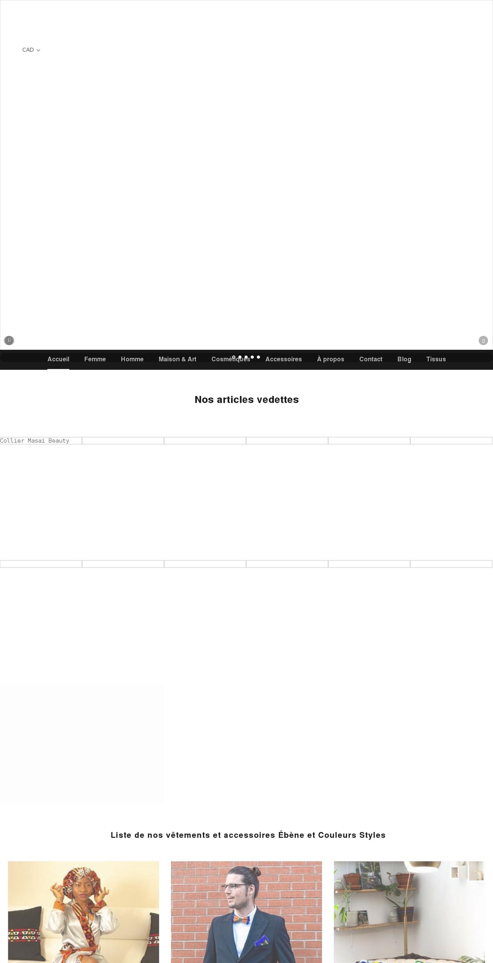 ebeneetcouleursstyles.com shopify website screenshot