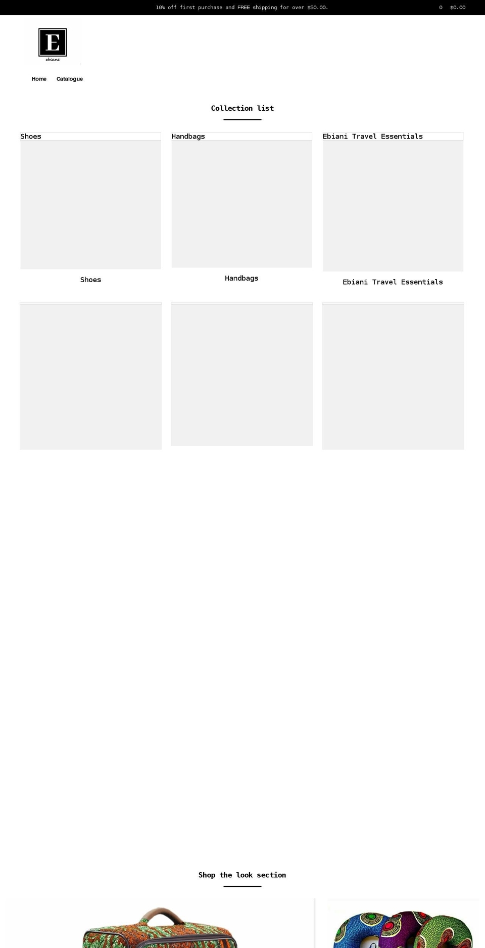 ebiani.com shopify website screenshot