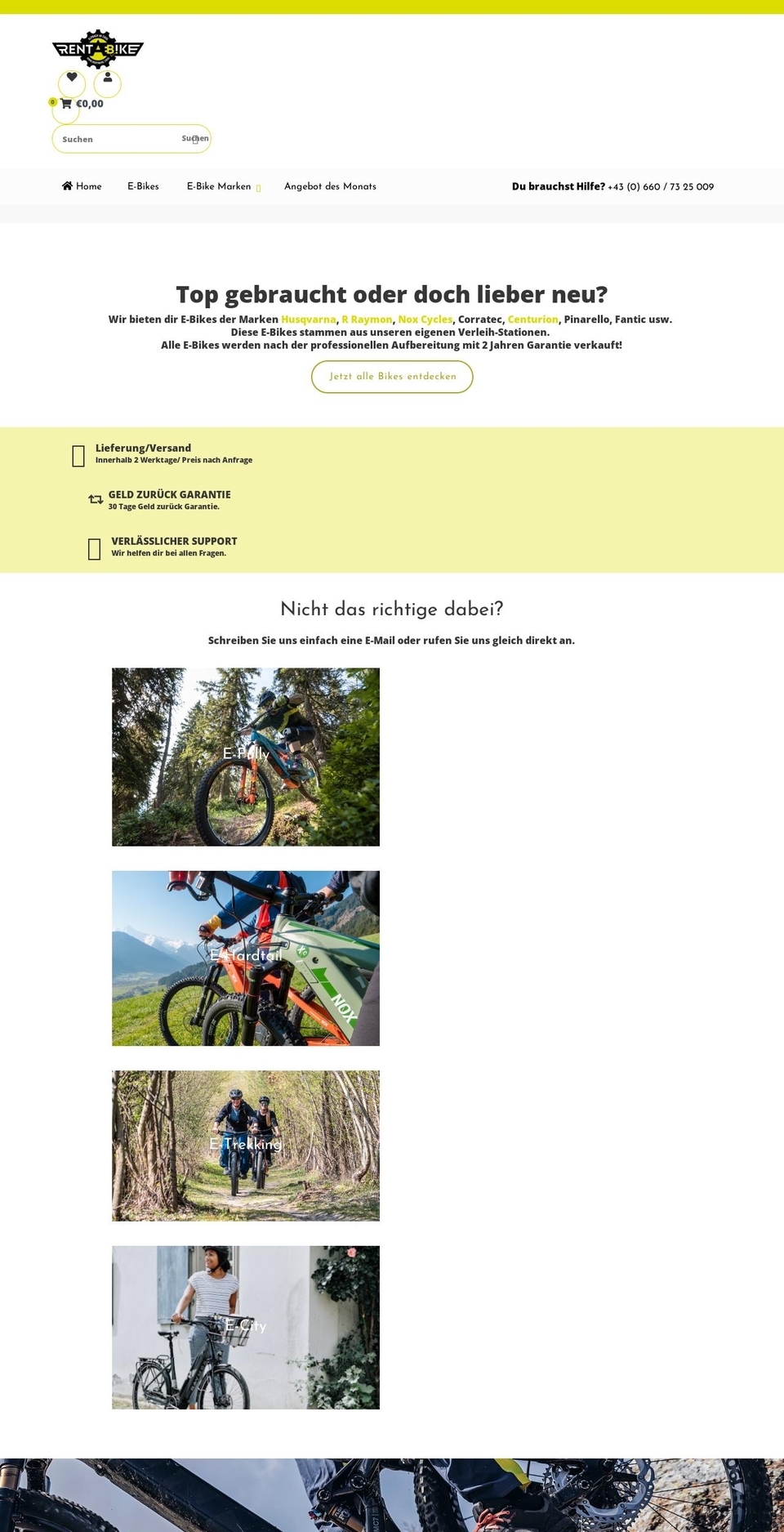 ebike-shop.tirol shopify website screenshot