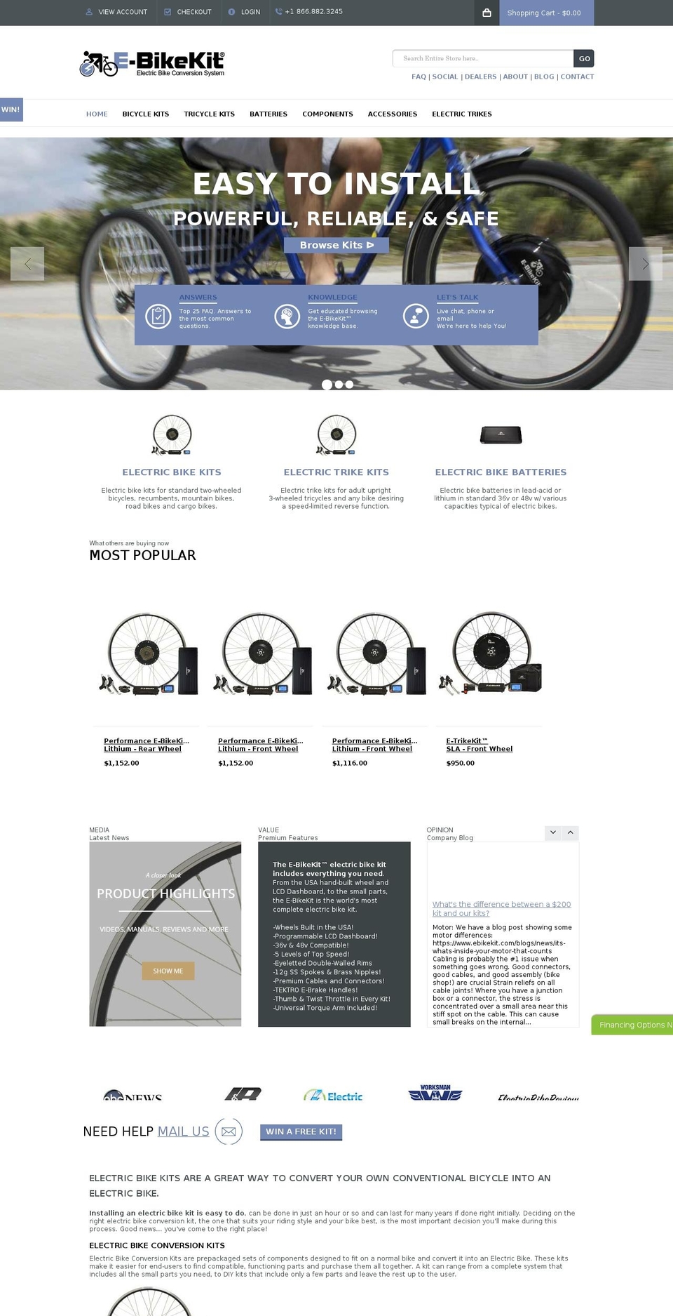 New Team Page: 10-Mar-17 Shopify theme site example ebikekit.org
