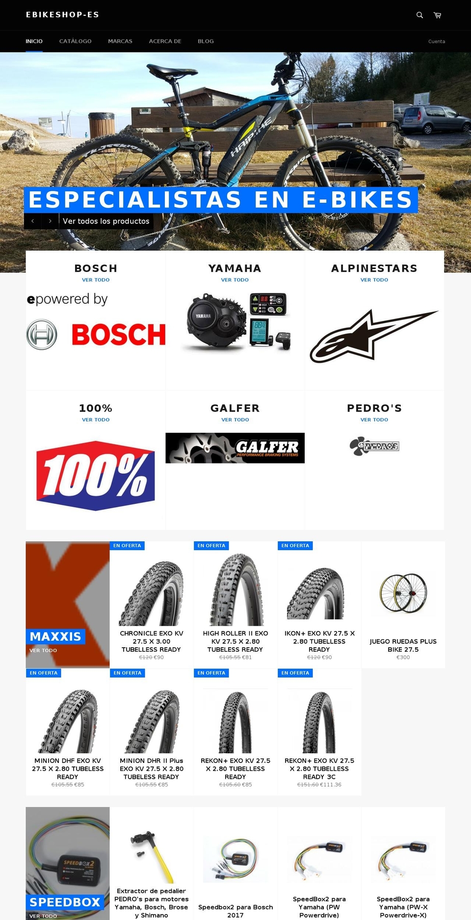 ebikeshop-es.com shopify website screenshot