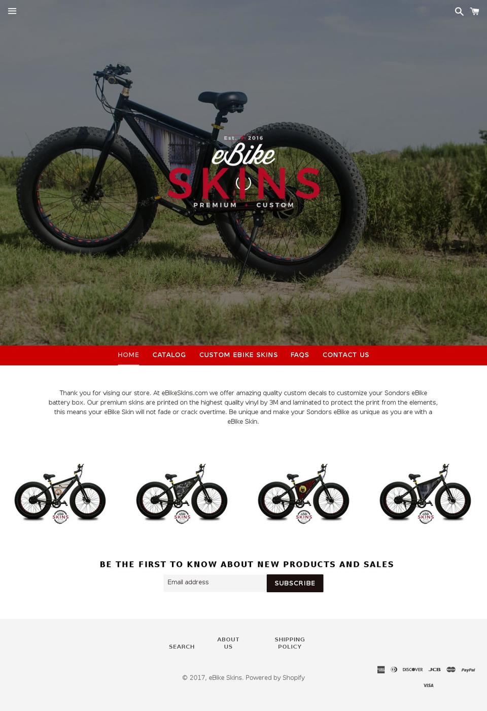 ebikeskinz.com shopify website screenshot