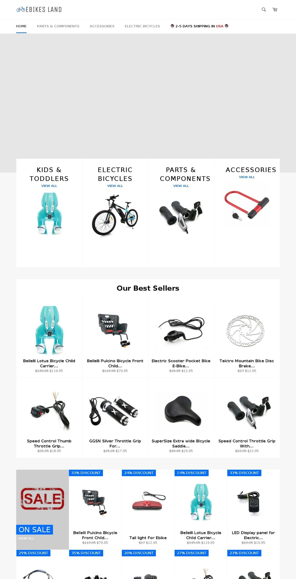 ebikesparts.com — Shopify storefront screenshot