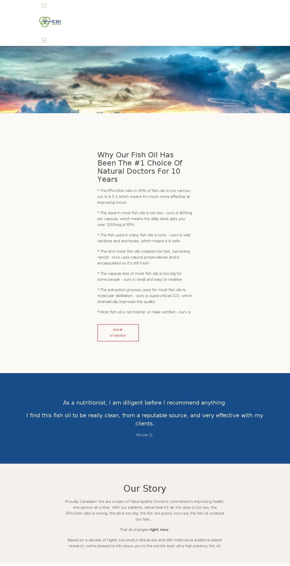 ebinutrition.ca shopify website screenshot