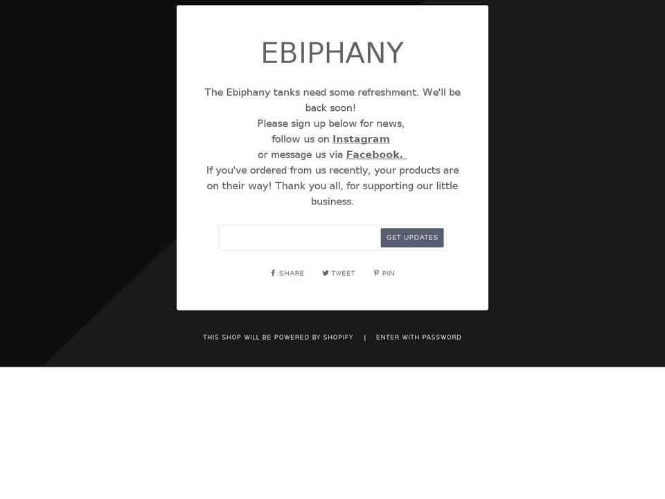 ebiphany.com shopify website screenshot