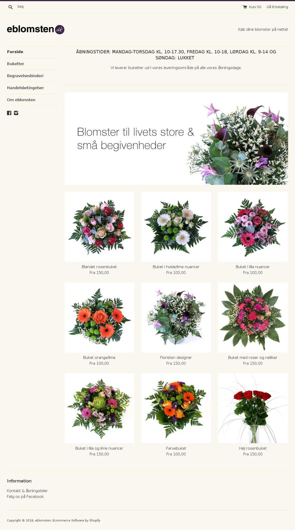 eblomsten.dk shopify website screenshot