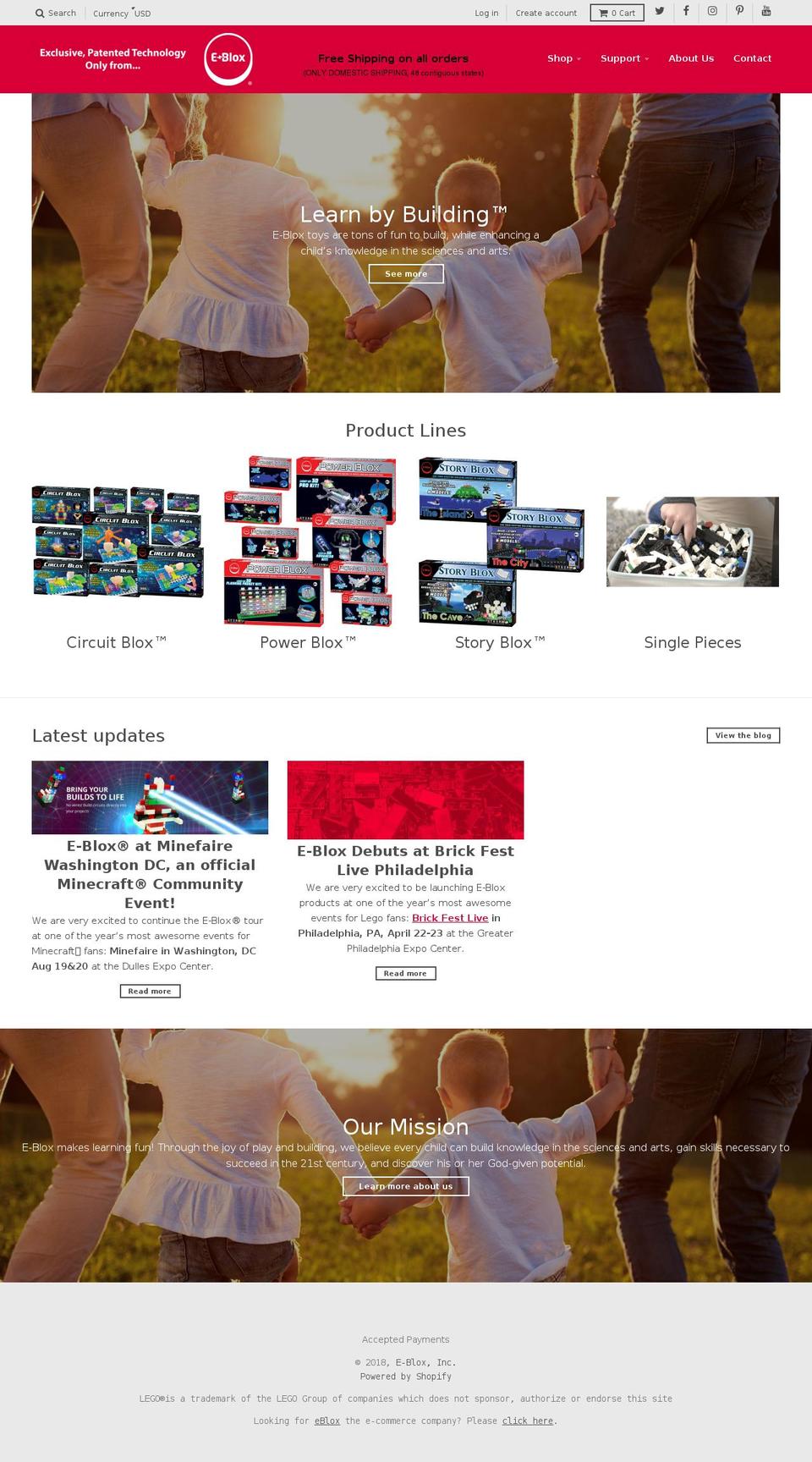 eblox.biz shopify website screenshot