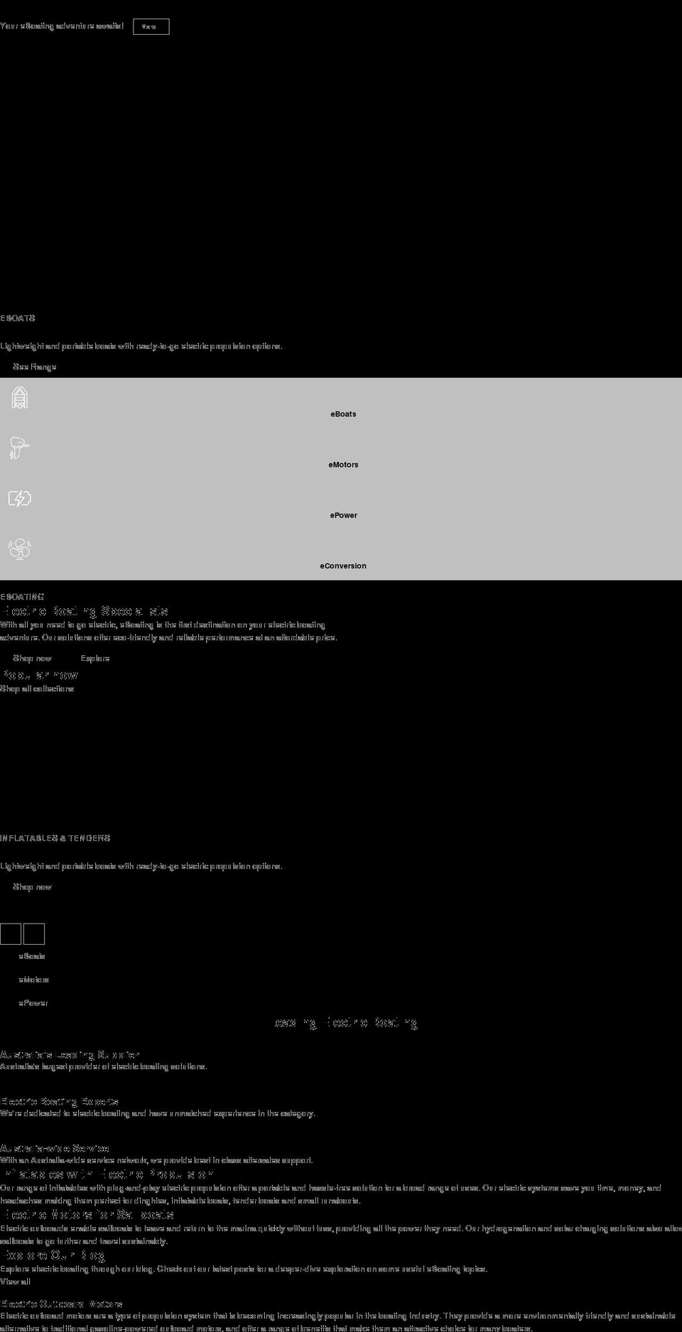 eboating.com.au shopify website screenshot