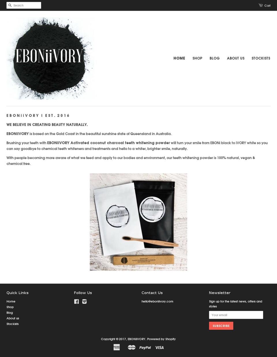 eboniivory.com shopify website screenshot