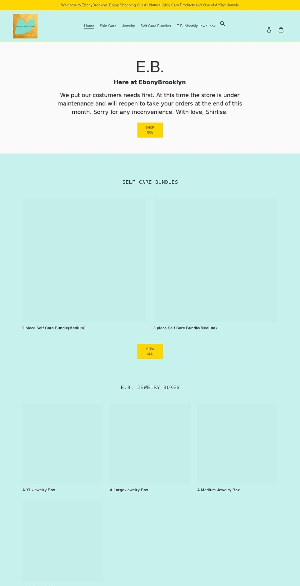 ebonybrooklyn.com shopify website screenshot