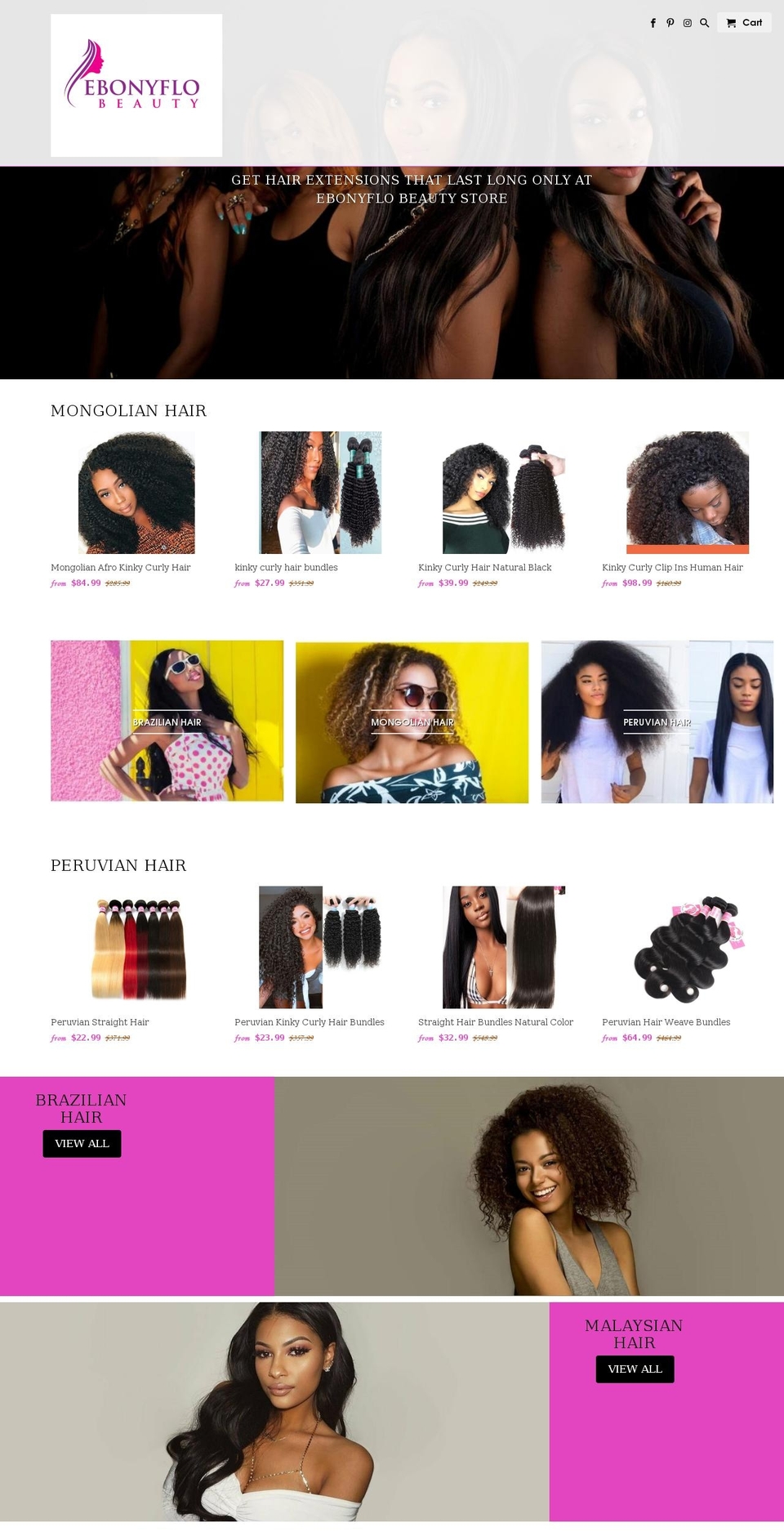ebonyflobeauty.com shopify website screenshot