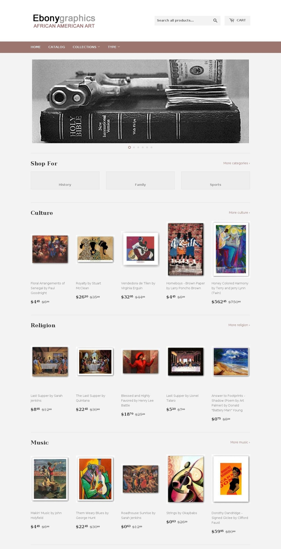 ebonygraphics.com — Shopify storefront screenshot