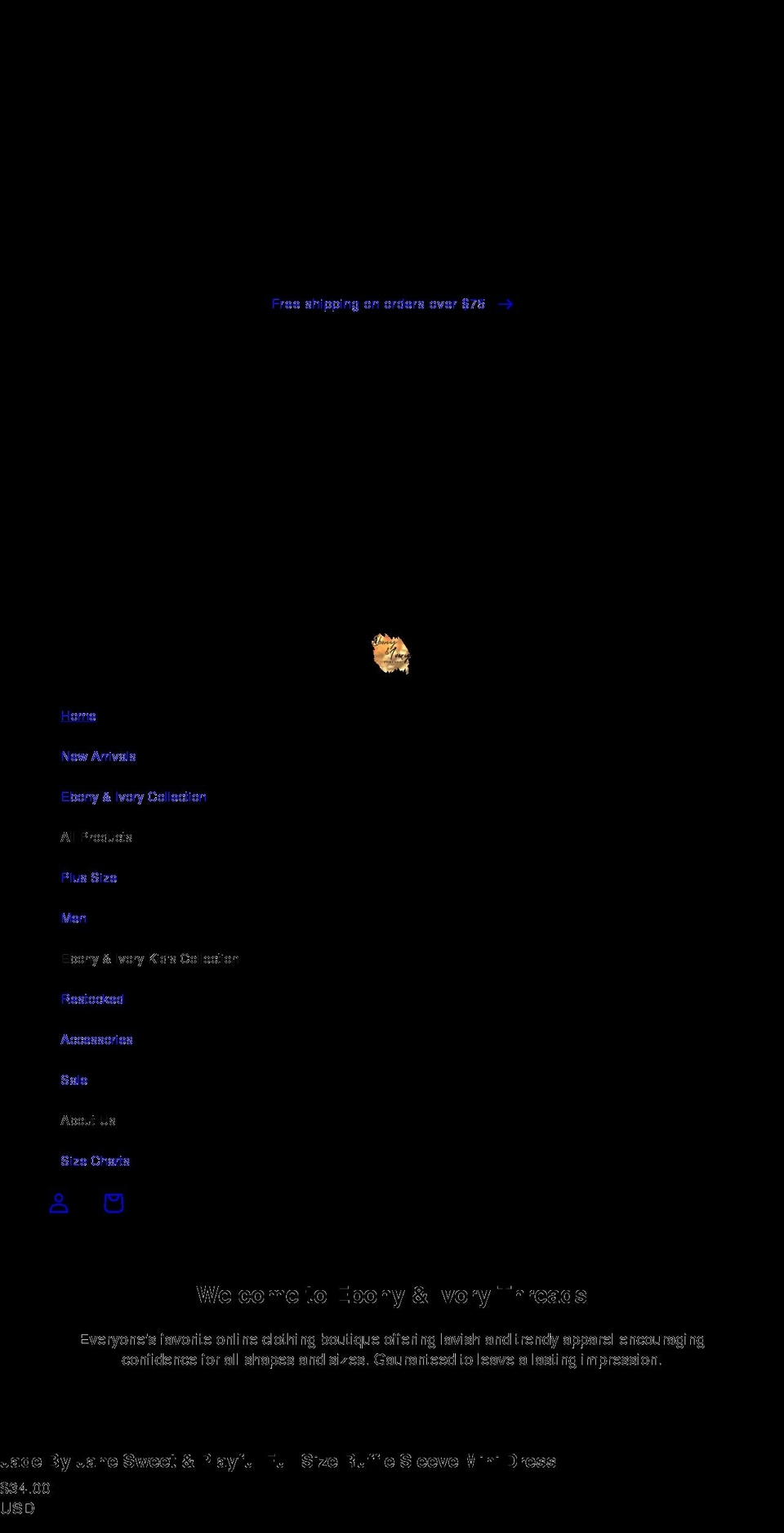 ebonyivorythreads.com shopify website screenshot