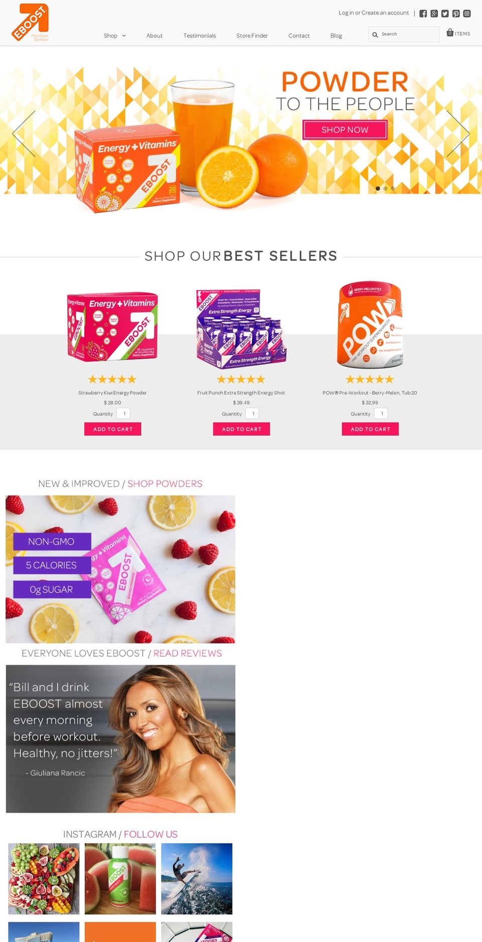 eboost.com shopify website screenshot