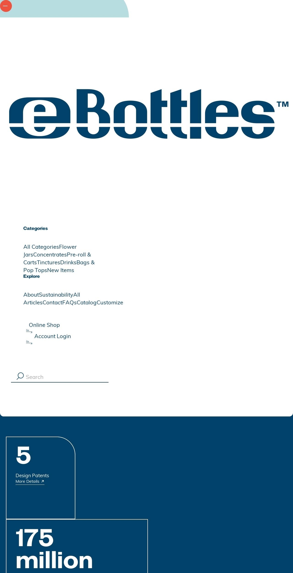 ebottles.com shopify website screenshot