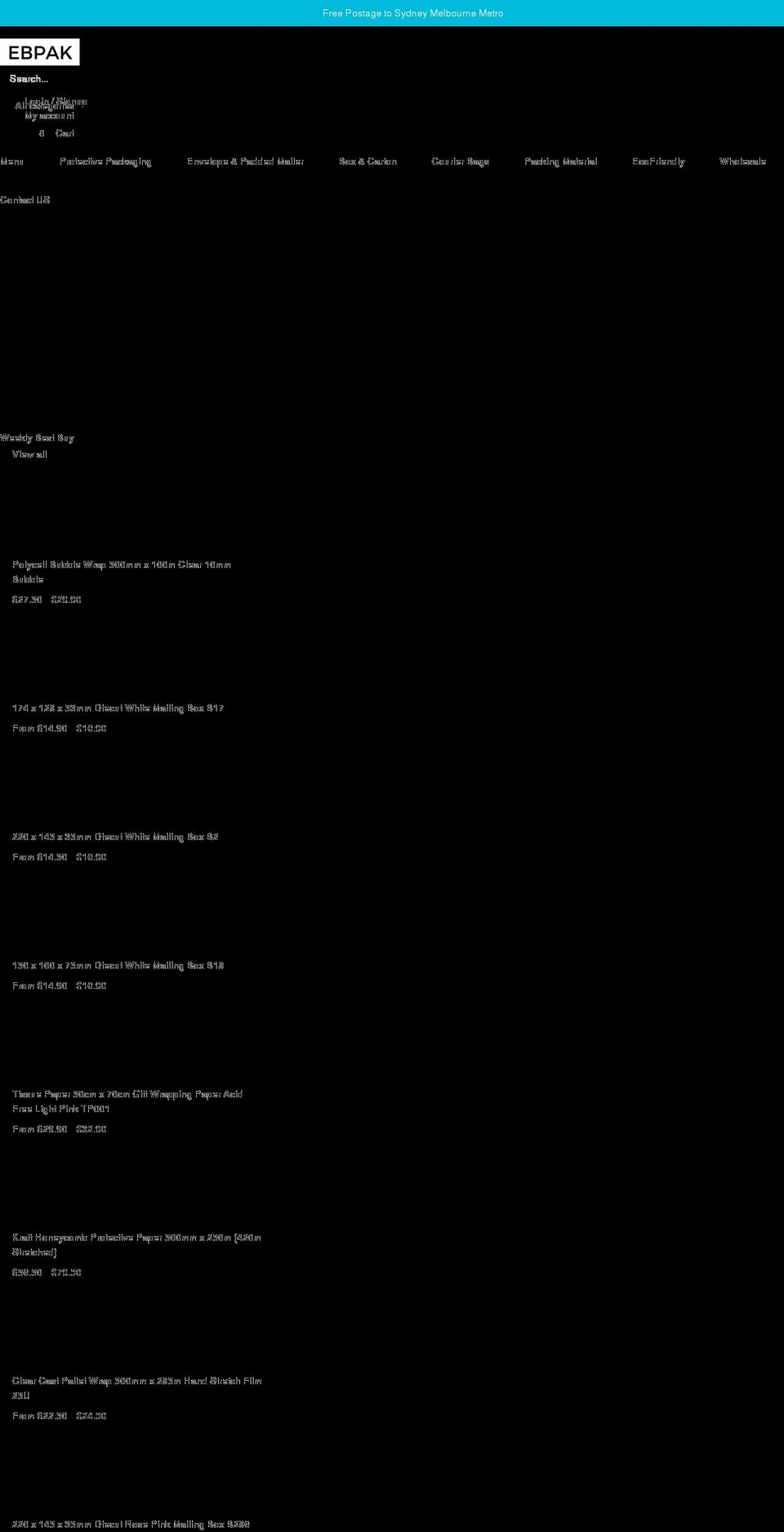 ebpackaging.com.au shopify website screenshot