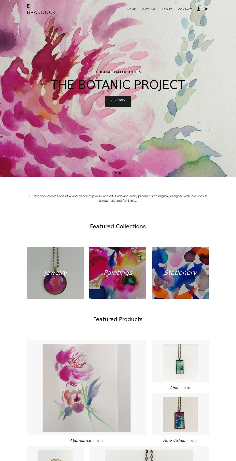 ebraddock.com — Shopify storefront screenshot