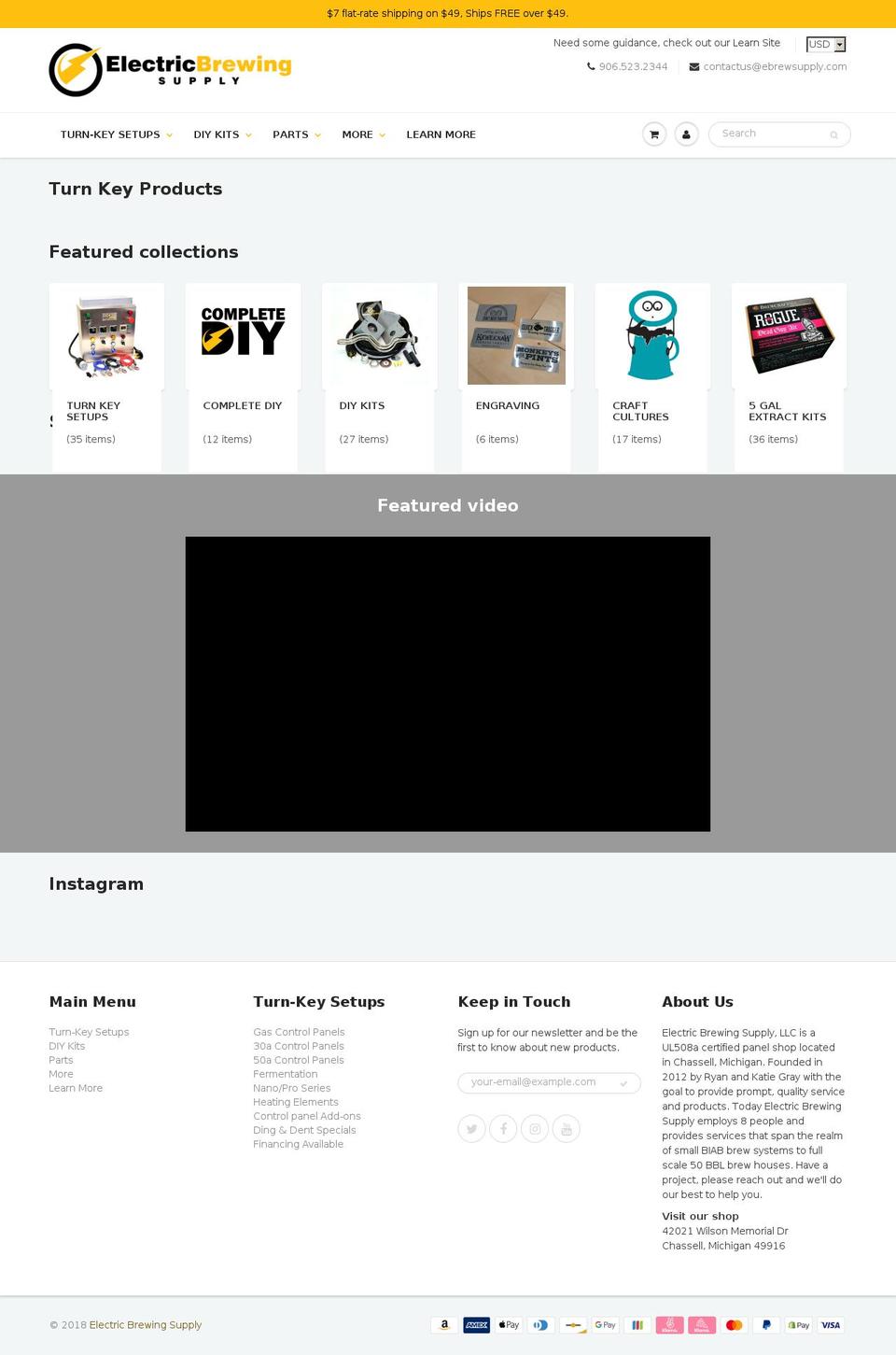 ebrewingsupply.com — Shopify storefront screenshot