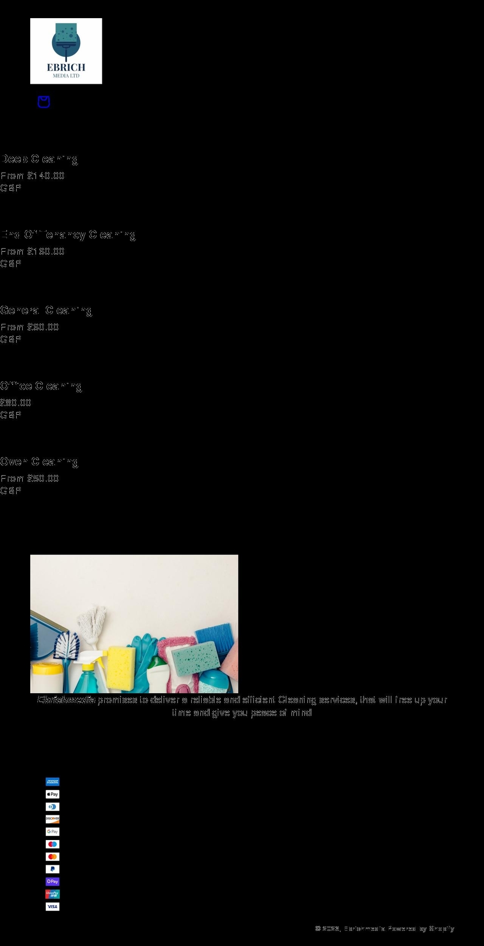 ebrichmedia.com shopify website screenshot