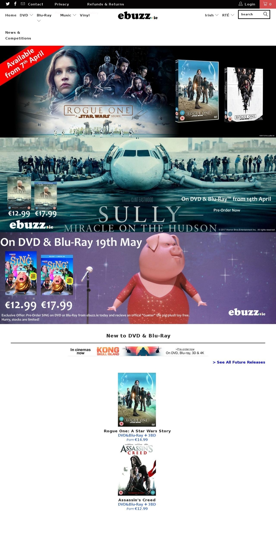 ebuzz.ie shopify website screenshot