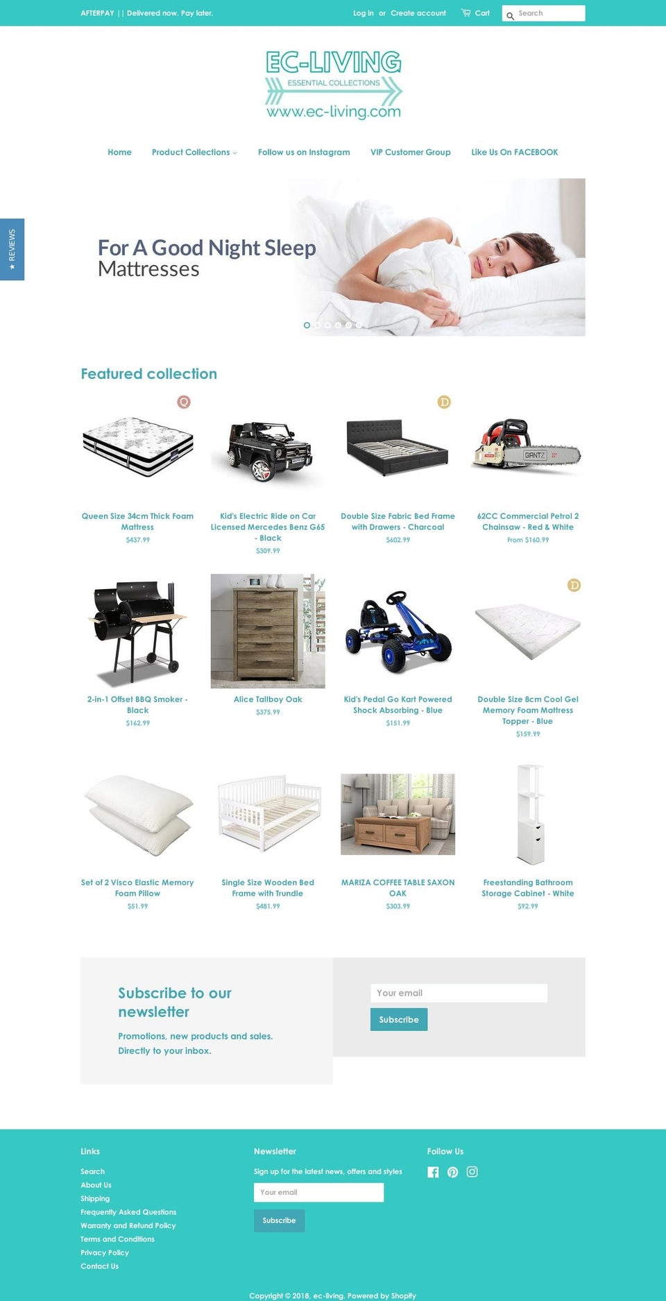 ec-living.com — Shopify storefront screenshot