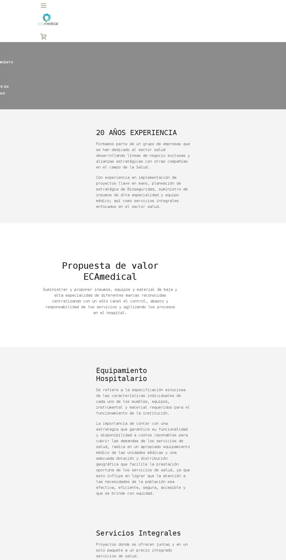 ecamedical.net shopify website screenshot