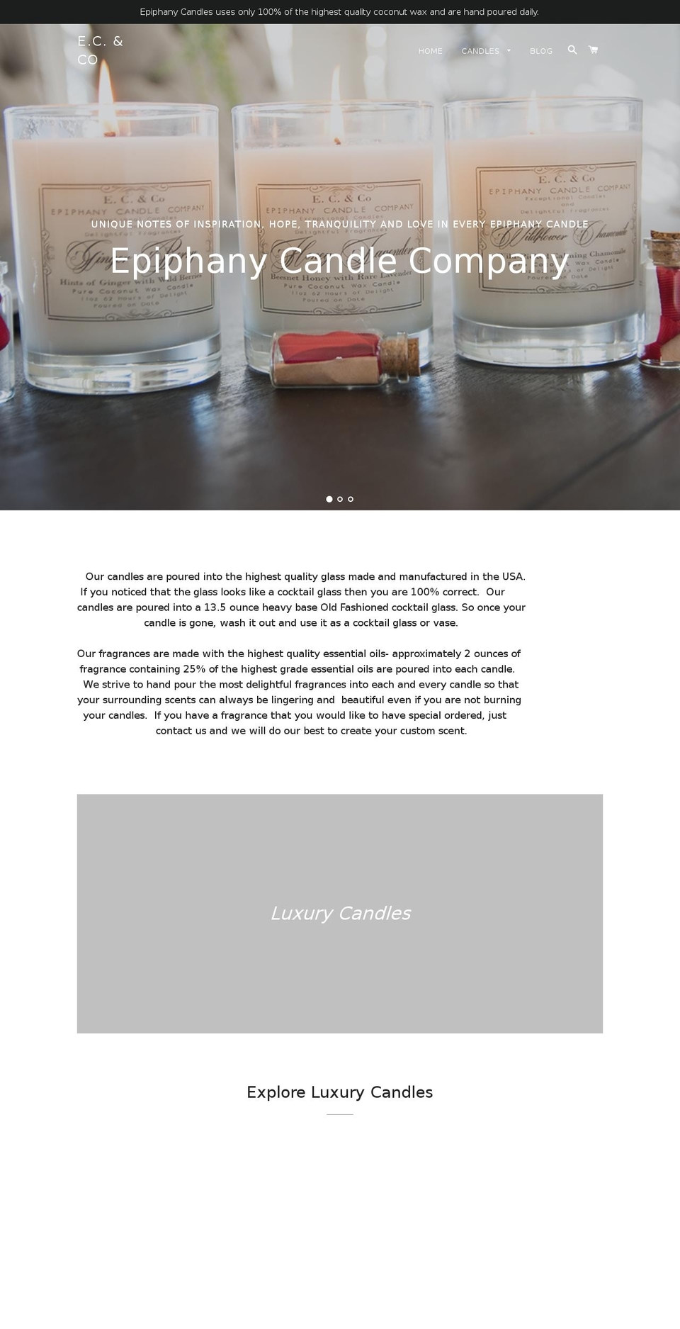 ecandlecompany.com — Shopify storefront screenshot