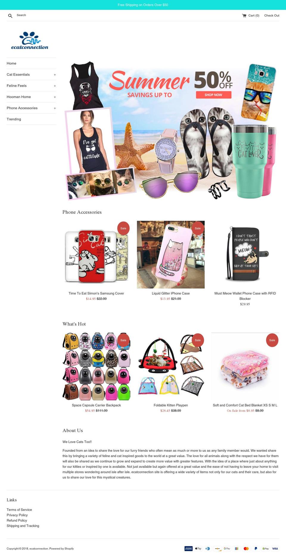ecatconnection.com — Shopify storefront screenshot