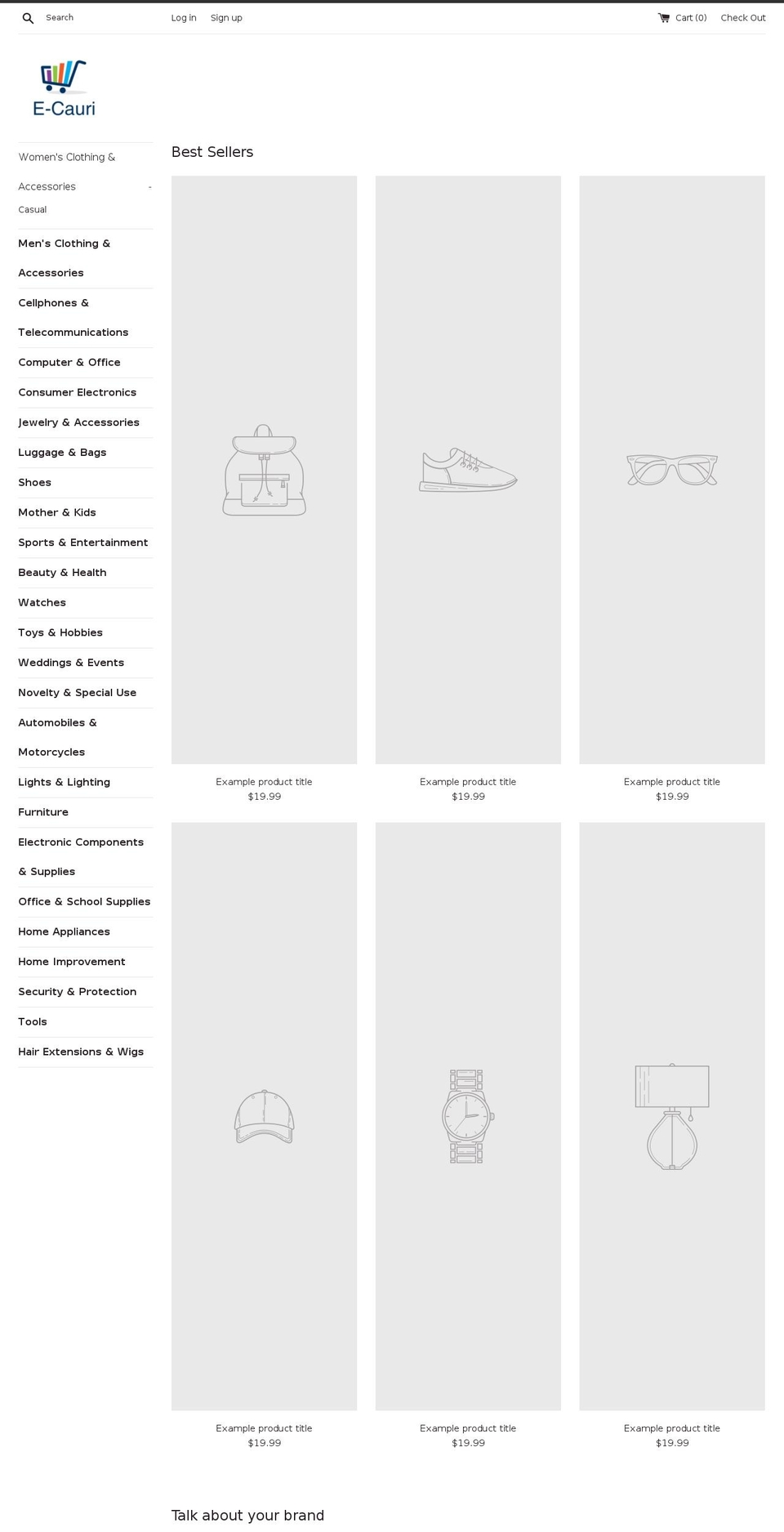 ecauri.com shopify website screenshot