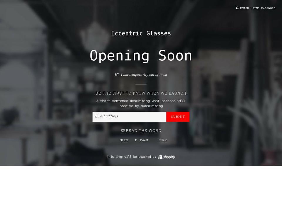 eccentricglasses.com shopify website screenshot