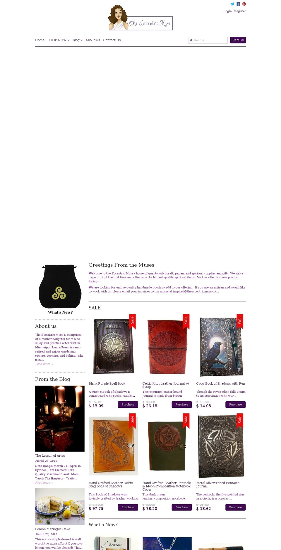 eccentricmuse.net shopify website screenshot