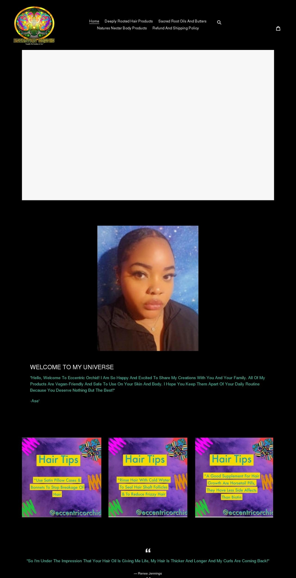 eccentricorchid.com shopify website screenshot