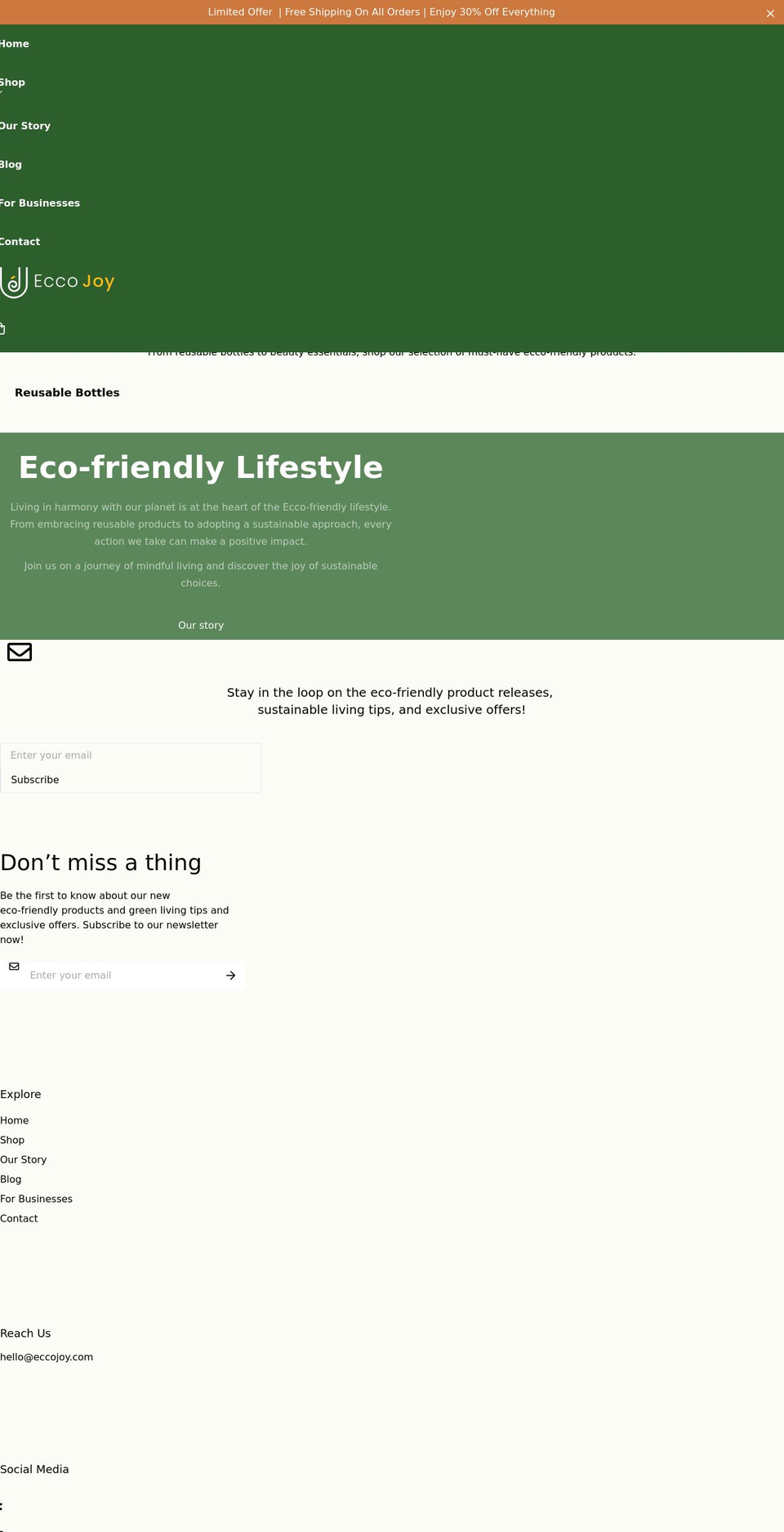 eccojoy.com shopify website screenshot