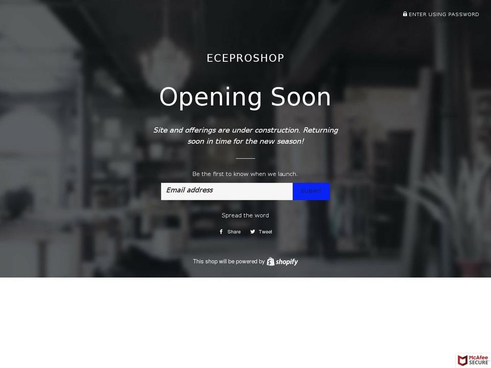 eceproshop.com — Shopify storefront screenshot