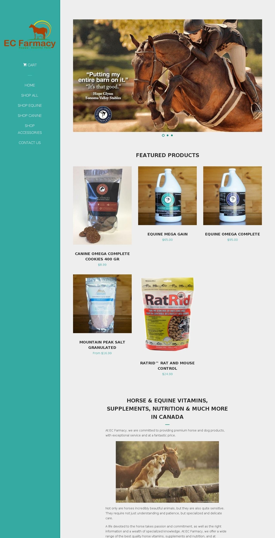 ecfarmacy.com — Shopify storefront screenshot