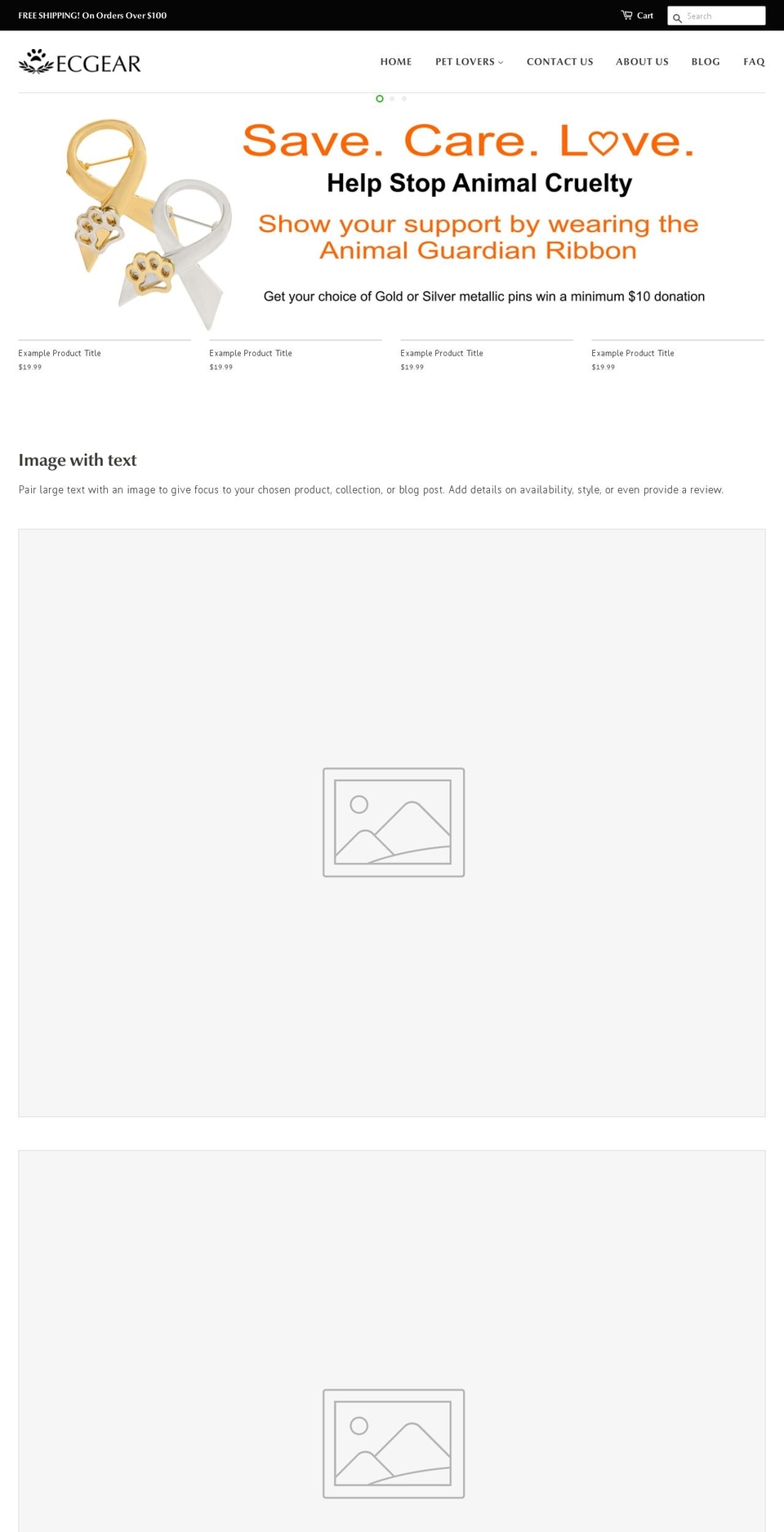 ecgear.com — Shopify storefront screenshot