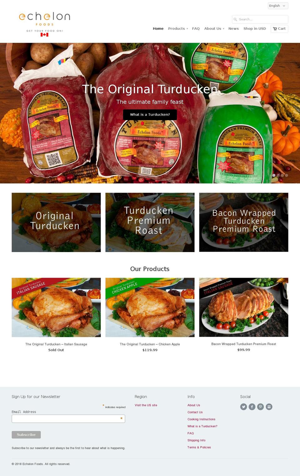 echelonfoods.net shopify website screenshot