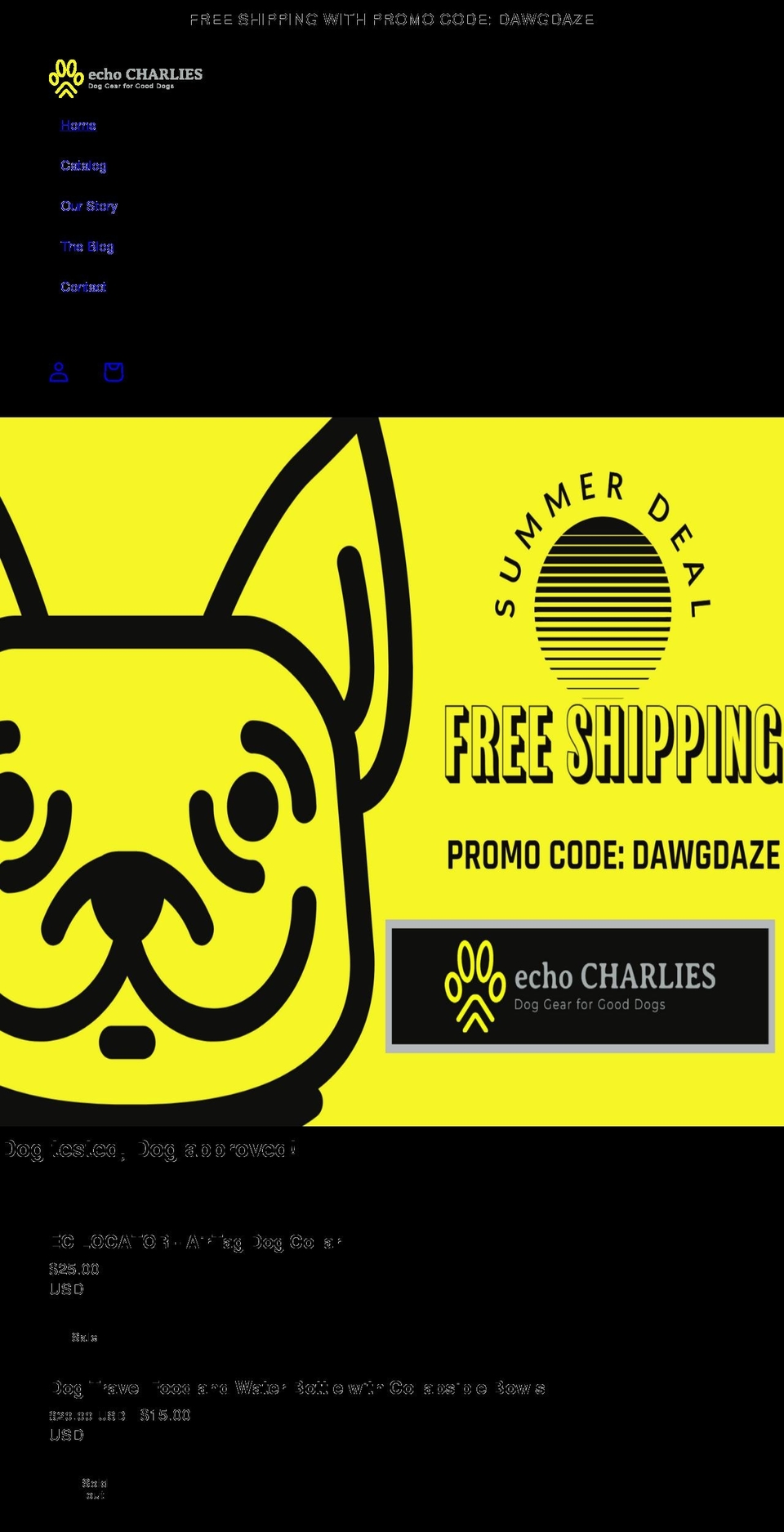 echo-charlies.com shopify website screenshot