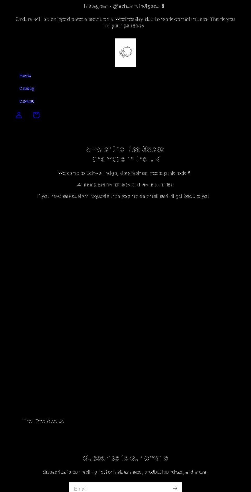 echoandindigo.com shopify website screenshot