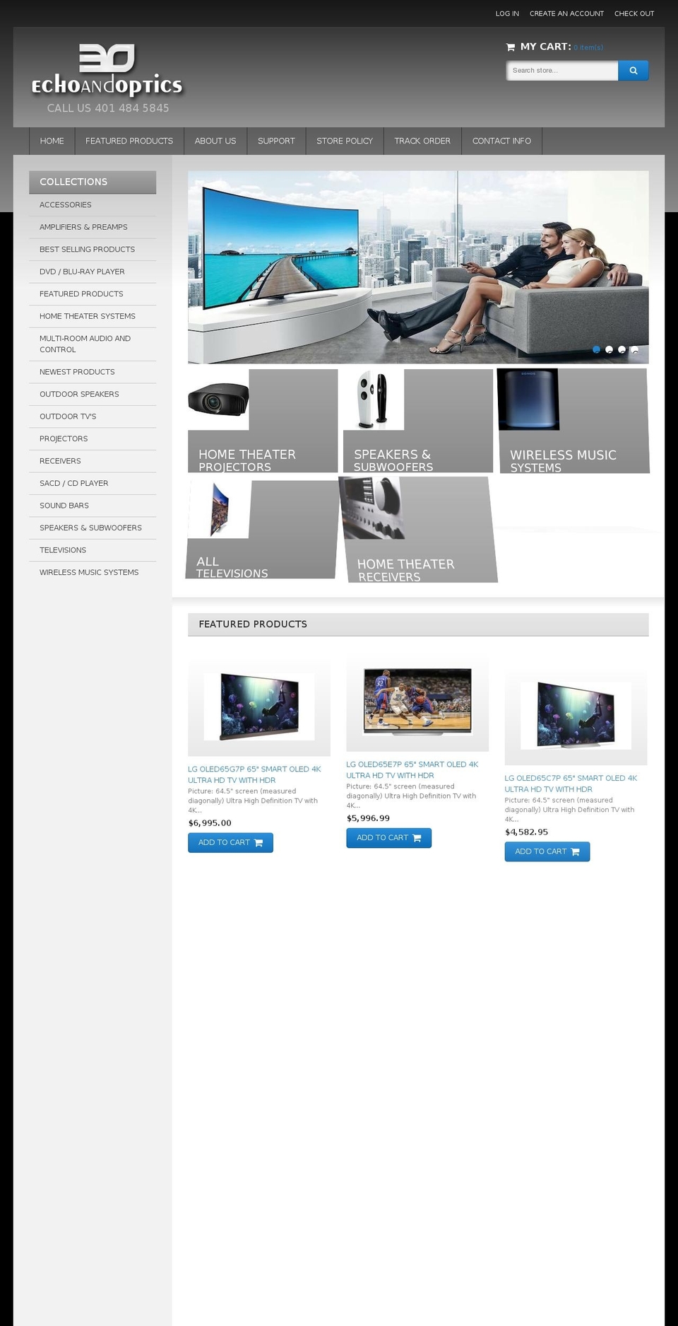 echoandoptics.com shopify website screenshot