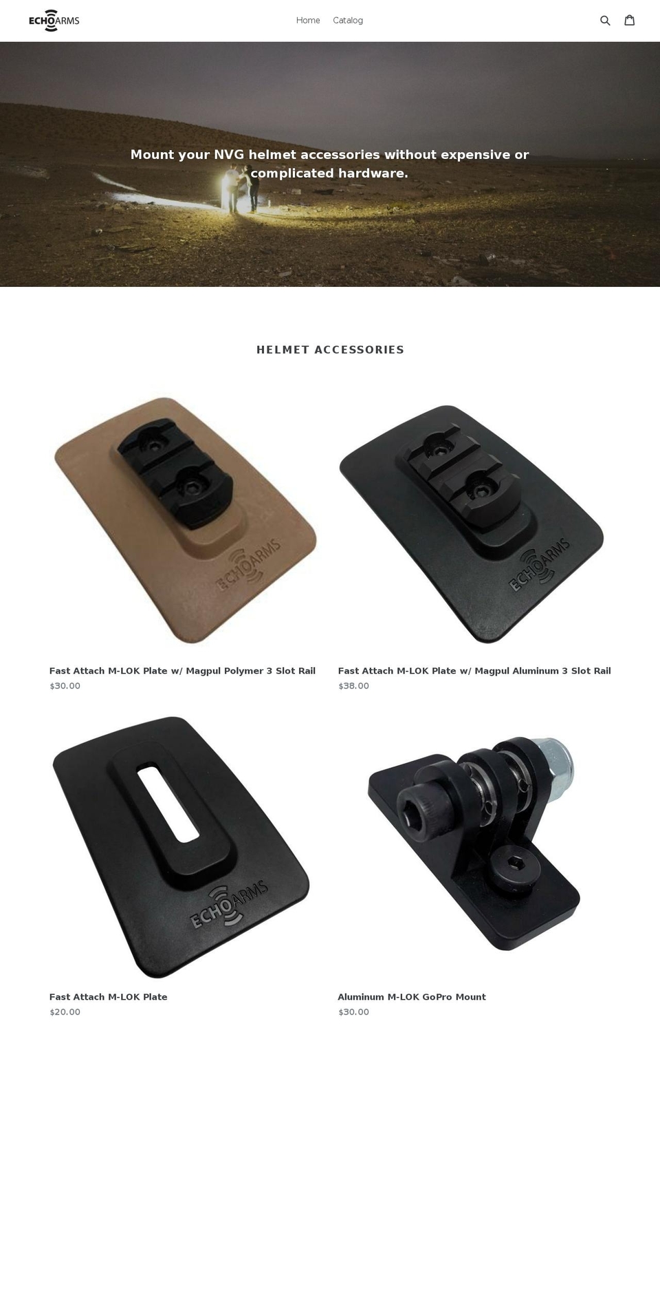 echoarms.com — Shopify storefront screenshot