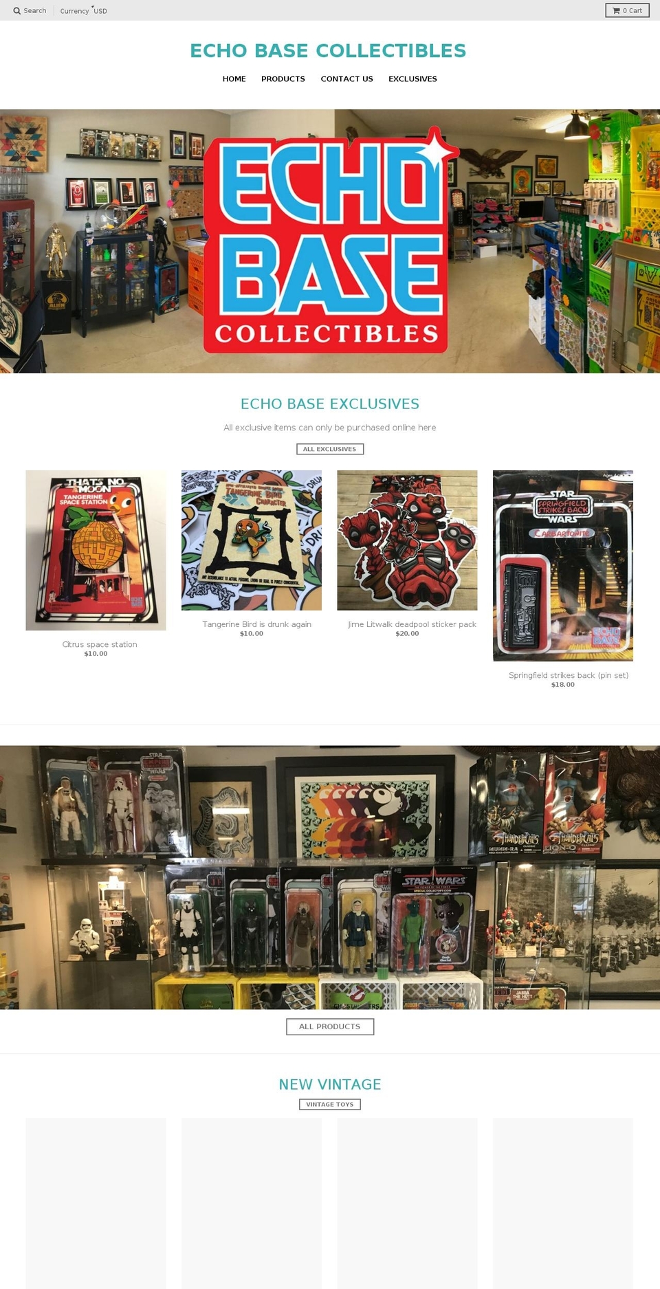 echobasecollectibles.com — Shopify storefront screenshot