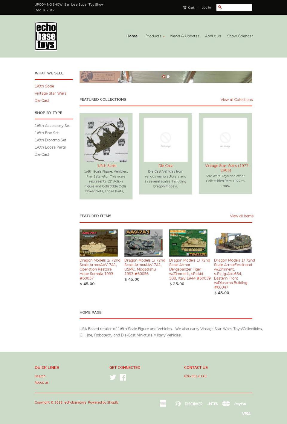 echobasetoys.net shopify website screenshot