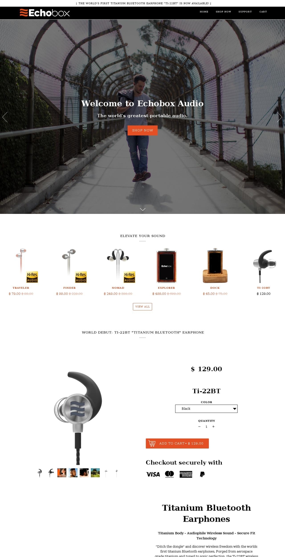 echoboxaudio.com — Shopify storefront screenshot