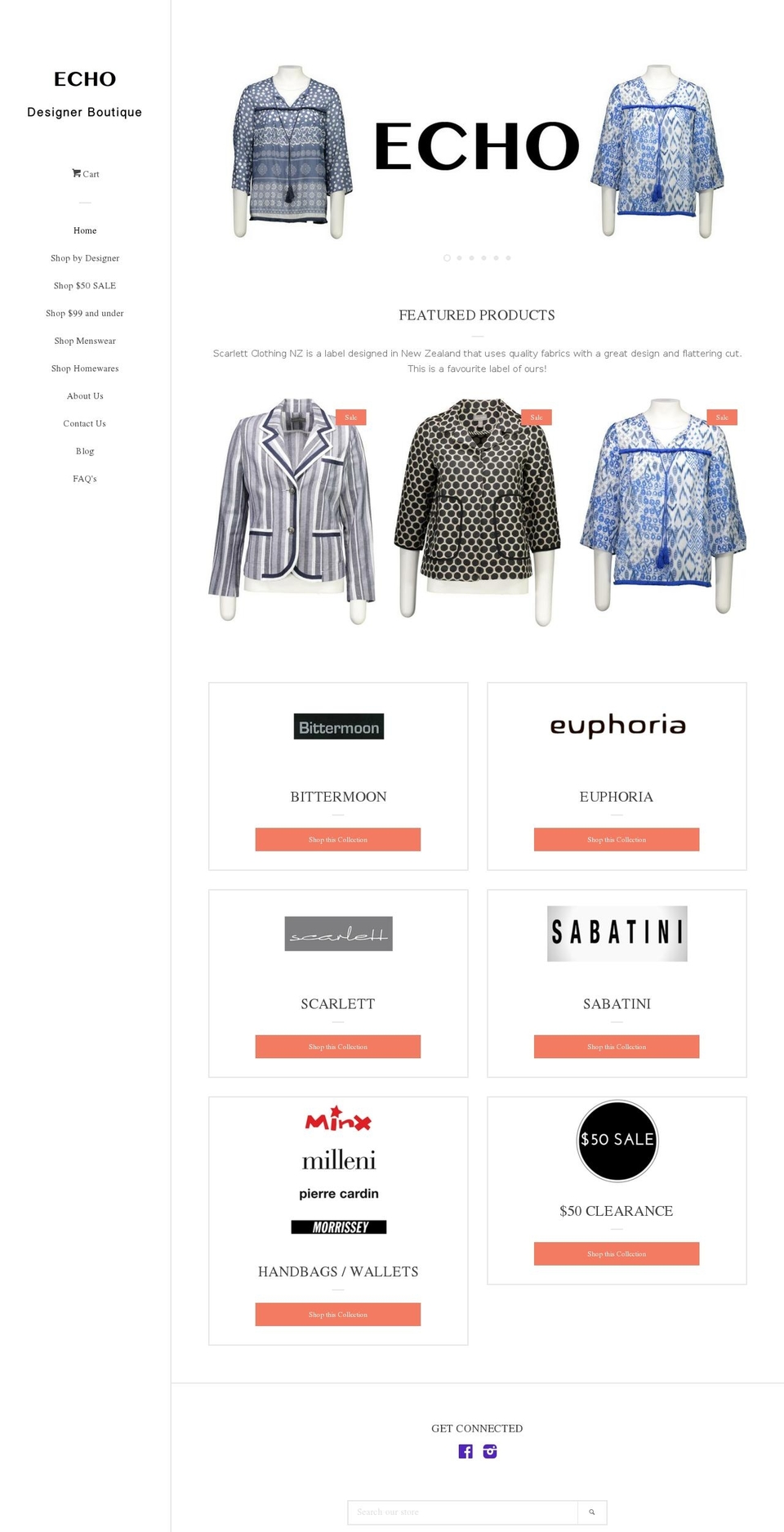 echodesigneroutlet.com shopify website screenshot